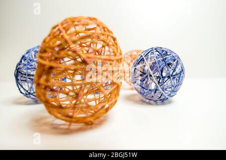Easter decoration Wool Eggs. Isolated. Lower Bavaria. Germany. Stock Photo