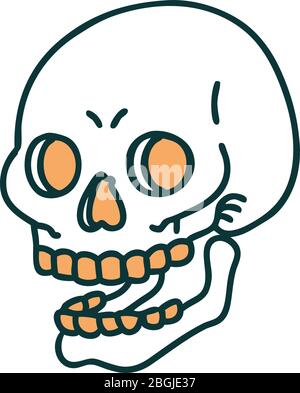 iconic tattoo style image of a skull Stock Vector