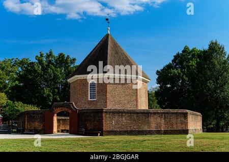 The Magazine in Colonial Williamsburg. Stock Photo