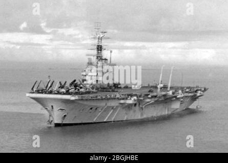 HMS Bulwark (R08) at Singapore 1958. Stock Photo