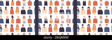 Set of vector seamless patterns. Pandemic concept. Epidemic, outbreak of coronavirus COVID-19. Spread of virus, infection, flu, disease. Modern Stock Vector