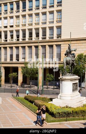 Statue outside the National Historical Museum in Kolokotroni Square, Athens, Greece, Europe Stock Photo
