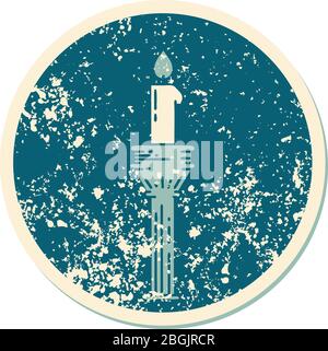 iconic distressed sticker tattoo style image of a candelabra Stock Vector