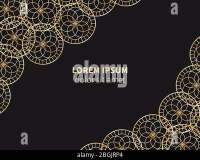 Abstract vector background banner and poster with esoteric geometric pentagrams illustration Stock Vector