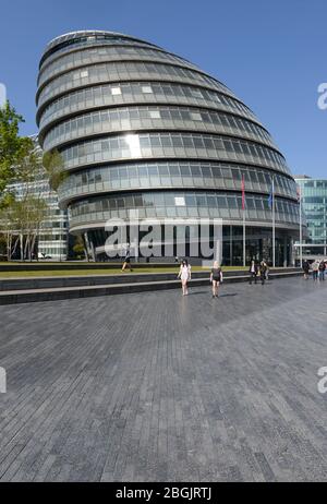 City Hall on Queen's Walk on the south bank of the river Thames in Southwark, home of the Greater London Assembly and the Mayor of London. Stock Photo