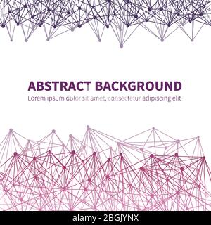 Banner and poster abstract geometric chemical scientific vector background with colorful molecular structure illustration Stock Vector
