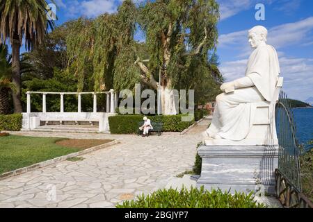 Statue of Frederick North (5th Earl of Guilford) on the Esplande, Corfu, Ionian Islands, Greece, Europe Stock Photo