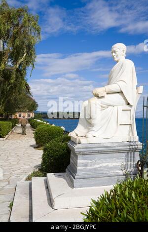 Statue of Frederick North (5th Earl of Guilford) on the Esplande, Corfu, Ionian Islands, Greece, Europe Stock Photo