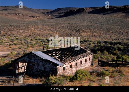 Building at Kinney Camp, Sheldon National Wildlife Refuge, Nevada Stock Photo