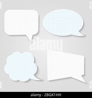 Lined blank retro speech bubbles vector of set sticker illustration Stock Vector