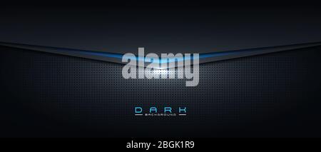 Abstract dark background black and shine blue luxury modern design Stock Vector