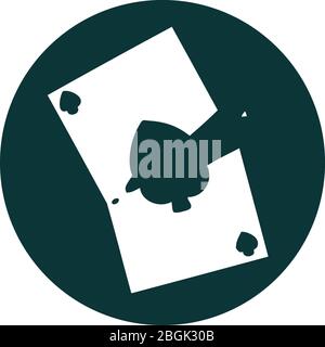 iconic tattoo style image of a torn card Stock Vector