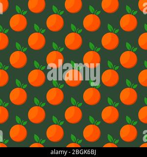 Orange fruit seamless bright art vector pattern Stock Vector