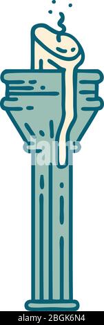 iconic tattoo style image of a candelabra Stock Vector