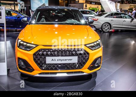 Brussels, Belgium, Jan 2020 new Audi A1 citycarver, Brussels Motor Show, 2nd gen, MQB platform, 2020 model year, supermini car produced by Audi AG Stock Photo