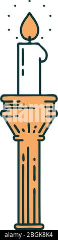 iconic tattoo style image of a candelabra Stock Vector