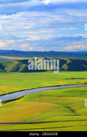 --File--View of the green grassland of Hulunbuir Prairie in Hulunbuir ...