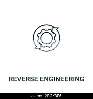 Reverse Engineering icon from artificial intelligence collection. Simple line Reverse Engineering icon for templates, web design and infographics Stock Vector