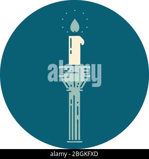 iconic tattoo style image of a candelabra Stock Vector