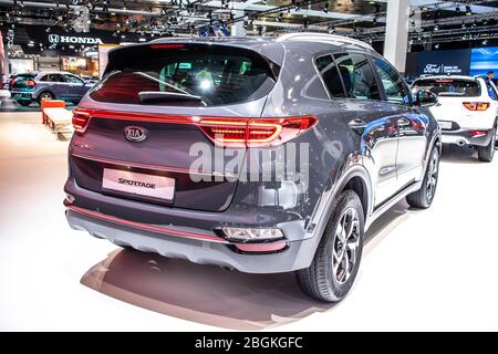 Brussels, Belgium, Jan 2020 Kia Sportage at Brussels Motor Show, Fourth generation, QL, compact SUV built by Kia Motor Corporation Stock Photo