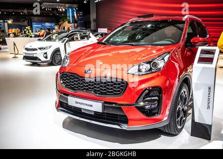 Brussels, Belgium, Jan 2020 Kia Sportage at Brussels Motor Show, Fourth generation, QL, compact SUV built by Kia Motor Corporation Stock Photo