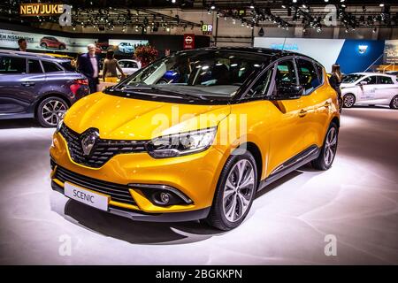 Brussels, Belgium, Jan 2020 Renault Scenic IV, Brussels Motor Show, fourth generation, compact multi-purpose vehicle (MPV) produced by Renault Stock Photo