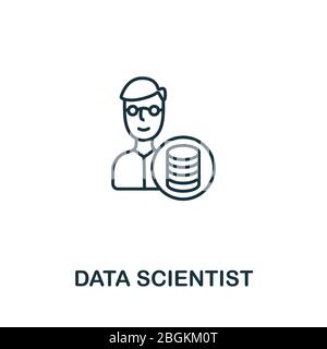 Data Scientist icon from artificial intelligence collection. Simple line Data Scientist icon for templates, web design and infographics Stock Vector