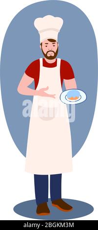 Cook vector illustration from professions collection. Flat cartoon illustration isolated on white Stock Vector