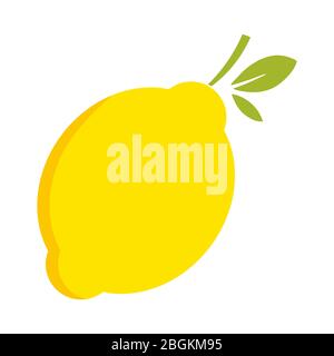 Lemon citrus fruit icon bright art vector Stock Vector