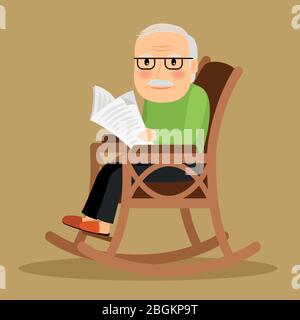 old man grandpa sitting in bench waiting Stock Vector Image & Art - Alamy