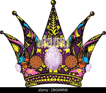 Abstract colorful crown illustration vector Stock Vector