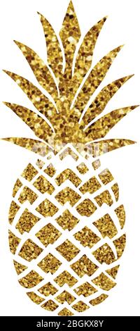Gold pineapple vector illustration for logo Stock Vector