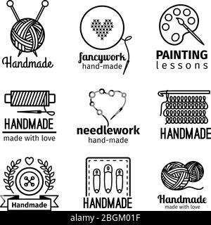 CROSS STITCH Embroidery Accessories Vector Illustration Set