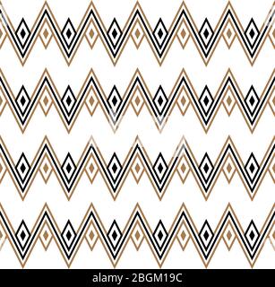 Zig zag ethnic wigwam, mountains Seamless pattern Stock Vector