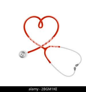 Medical and Health care concept, doctor s stethoscope isolated on white background. EPS 10 Stock Vector