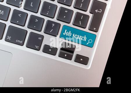 Job search highlighted key on keyboard. Concept. Stock Photo