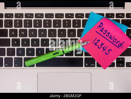Easy Password Concept on computer keyboard. Stock Photo