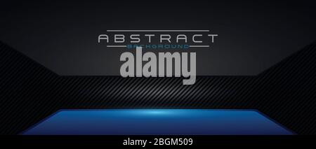Abstract dark background , banner, wallpaper, carbon texture tech EPS 10 Stock Vector