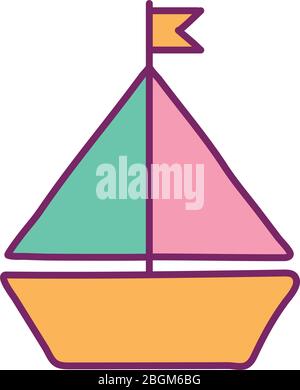 Isolated sailboat line and fill style icon vector design Stock Vector