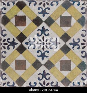 Portuguese azulejo seamless pattern tile, morocco seamless pattern decorative mosaic tile Stock Photo