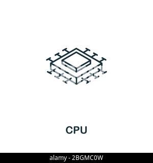 Cpu icon from artificial intelligence collection. Simple line Cpu icon for templates, web design and infographics Stock Vector