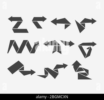 Flat arrows vector. Modern flat arrow icons and arrow signs Stock Vector