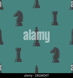 Chess seamless pattern. Vector chess game seamless background Stock Vector
