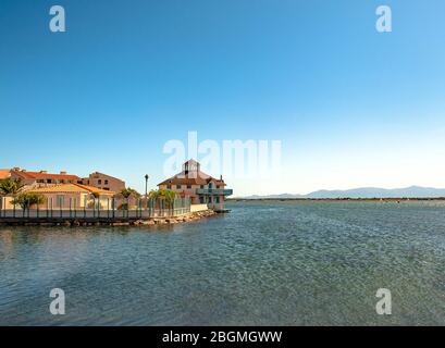 Cap Coudalère, a holiday destination built on the lagoon side of Le Barcarès, France Stock Photo