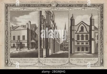 Old House of Lords Commons. Royal Mews St Martin-in-the-Fields Trafalgar Sq 1784 Stock Photo