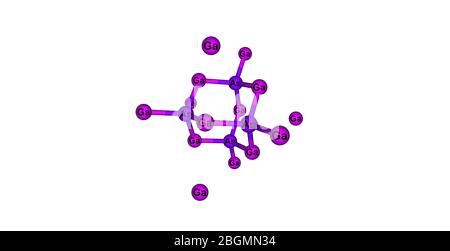 Gallium arsenide - GaAs - is a compound of the elements gallium and arsenic. It is a bandgap semiconductor with a zinc blende crystal structure. 3d il Stock Photo