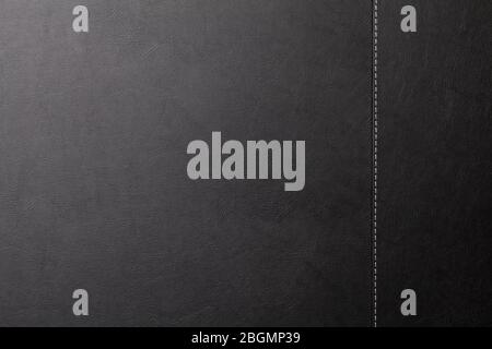 Black leather texture background with seam Stock Photo