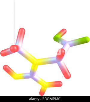 Structural chemical formula of creatine. 3D rendering. Neon shine Stock ...