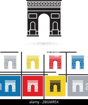 Triumphal Arch in Paris icon or Triumphal Arch sign. Vector Triumphal Arch in Paris pictogram Stock Vector