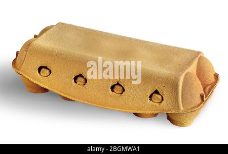 Closed cardboard tray for eggs Stock Photo